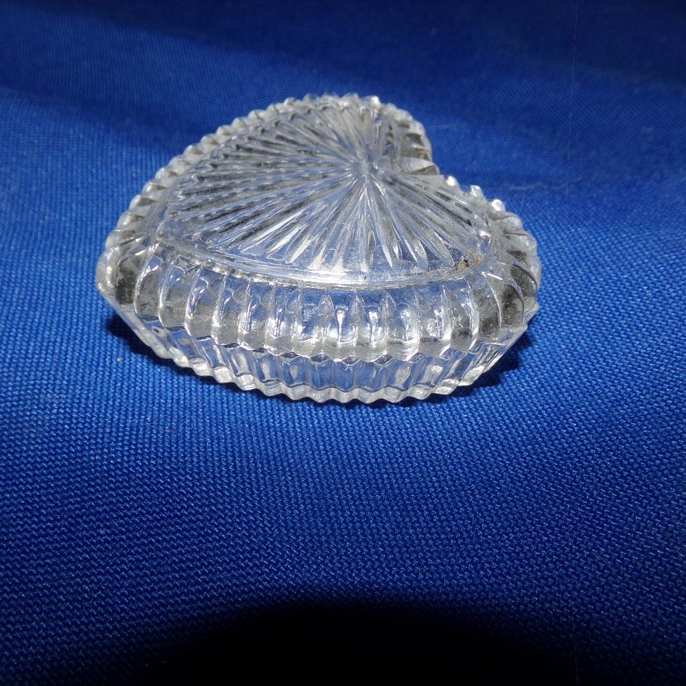 Vintage Enesco Heart Shape Cut Lead Crystal Trinket or Jewelry Box